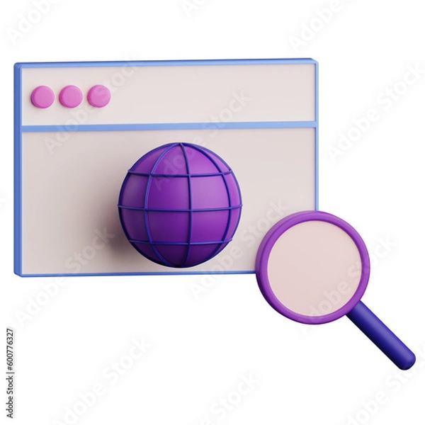Fototapeta Web Browser illustration 3d icon