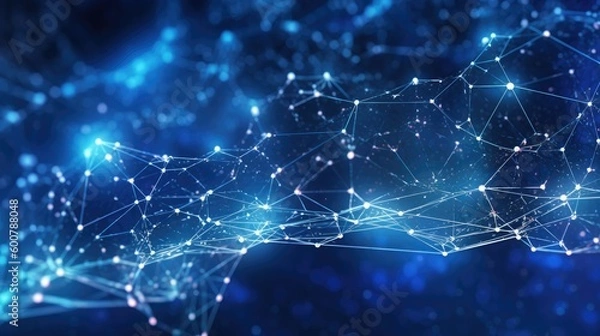 Fototapeta An abstract visualization of a blockchain network.
