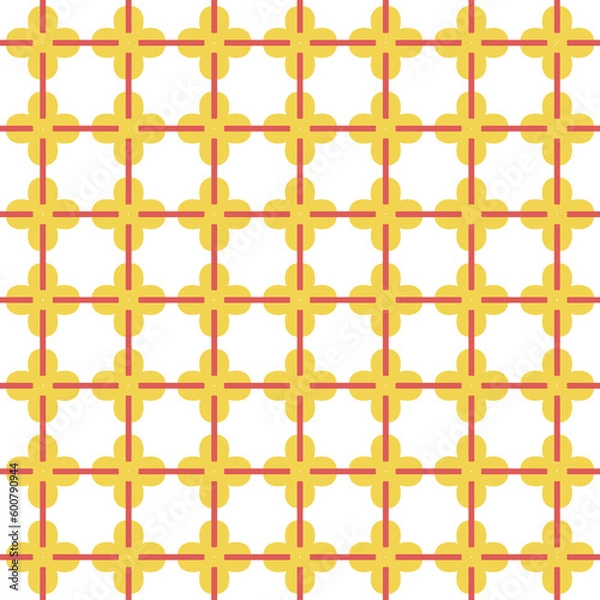 Fototapeta Minimal Geometric Design with Seamless White and Orange Patterns
