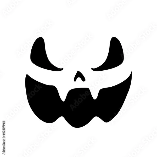 Fototapeta Scary ghost face. Ghost mask. Pumpkin carved devil face for Halloween.