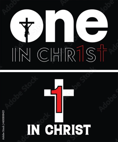 Fototapeta One In Christ, Christian T Shirts, Jesus T Shirt, Faith T-Shirts, Religious Gifts, Bible Verse Shirts, Faith Tees, Religious Shirt, Church Shirt, Christian Tee