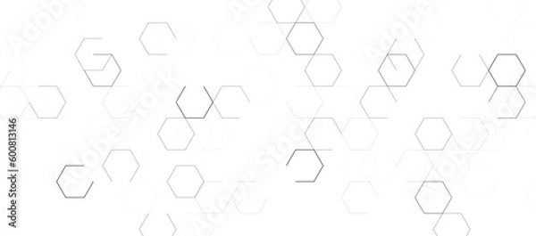 Obraz white background hexagon geometric pattern abstract elements design. Concept r medical, technology, data security.