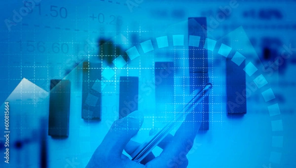 Fototapeta stock market trading analysis on mobile application