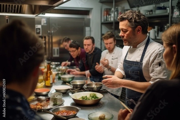 Fototapeta Head chef cooking classes, culinary workshop