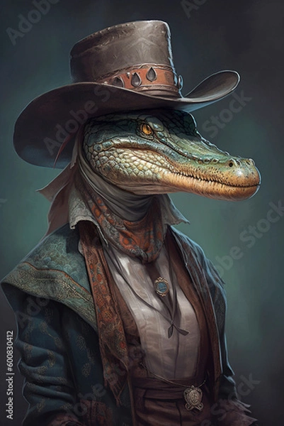 Obraz Portrait of an Alligator Cowboy