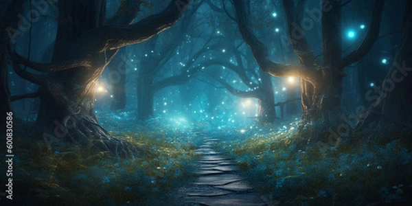 Obraz bioluminescence in the forest