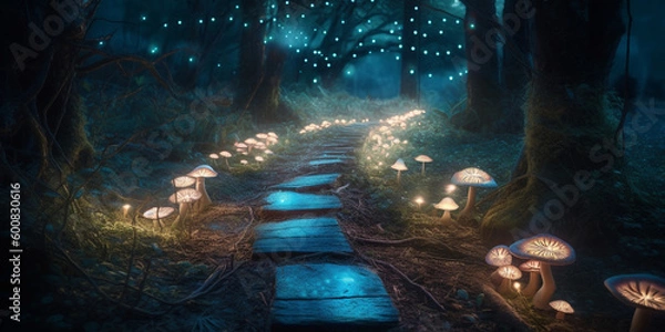 Obraz bioluminescence in the forest