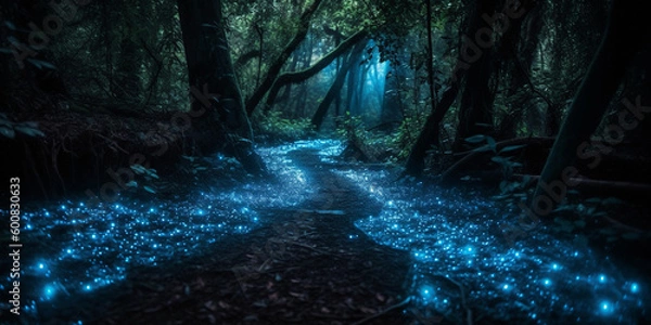 Obraz bioluminescence in the forest