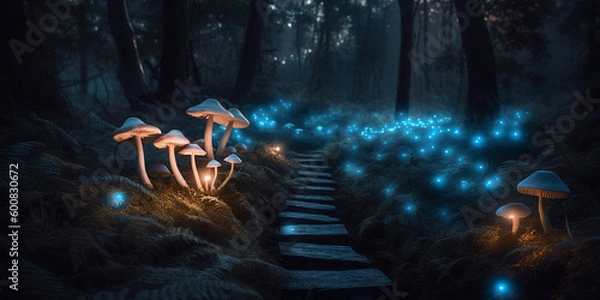 Obraz bioluminescence in the forest