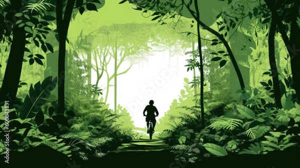 Obraz graphic design of a person riding a bike