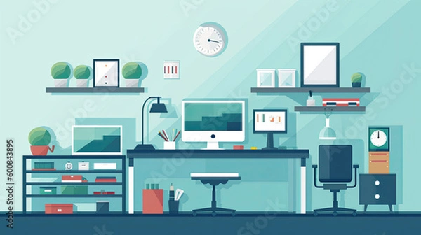 Obraz A home office with various devices