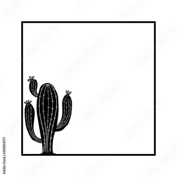 Fototapeta cactus square frame

