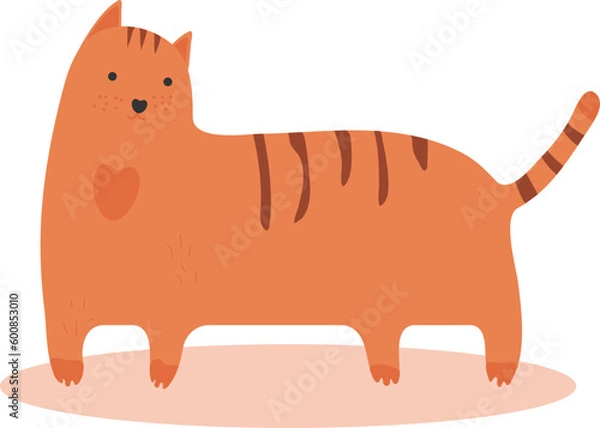 Fototapeta Ginger cat in flat style