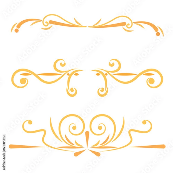 Obraz Set of golden border arabesque frames Vector