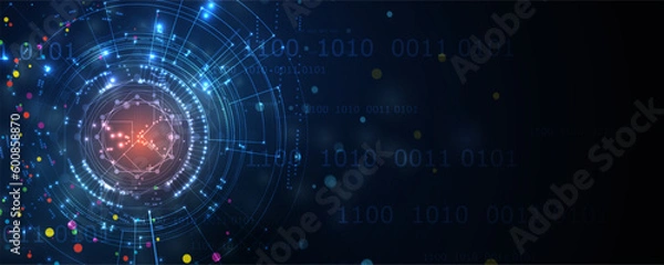 Obraz Abstract tech background. Futuristic technology interface