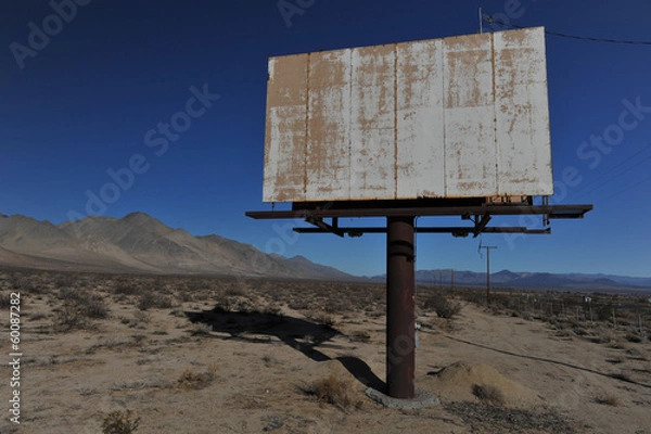 Obraz Old rusted blank billboard by road