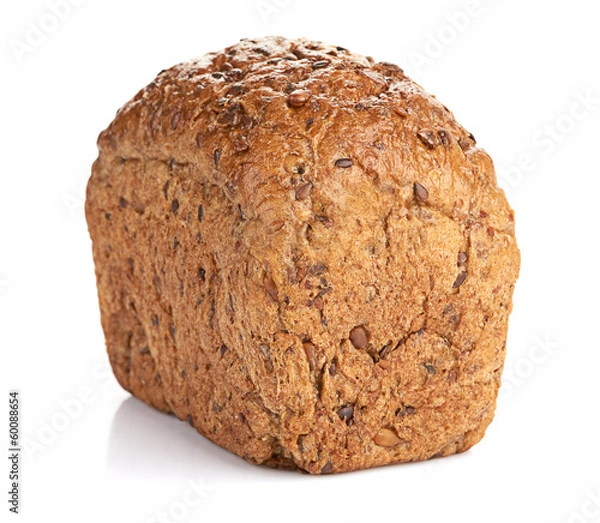 Obraz whole grain bread isolated on white background