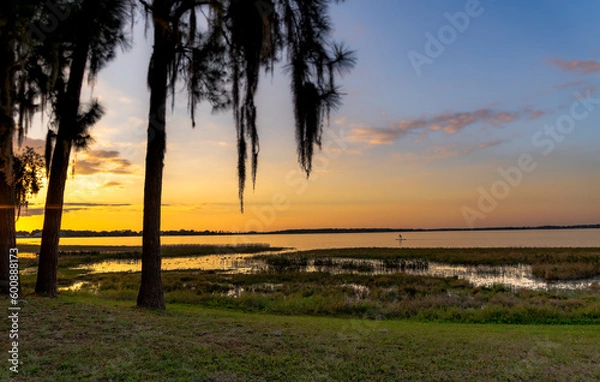 Obraz Sunset and Paddle Board