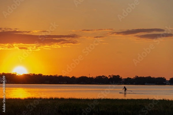 Obraz Sunset and Paddle Board
