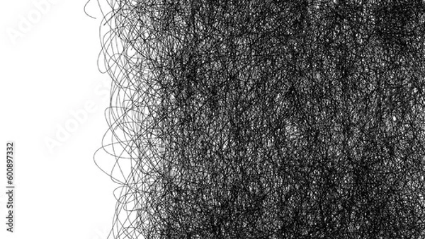 Obraz Hand drawn chaos scrawls. Random chaotic pattern. Scribble doodle artwork with copy space on one side.