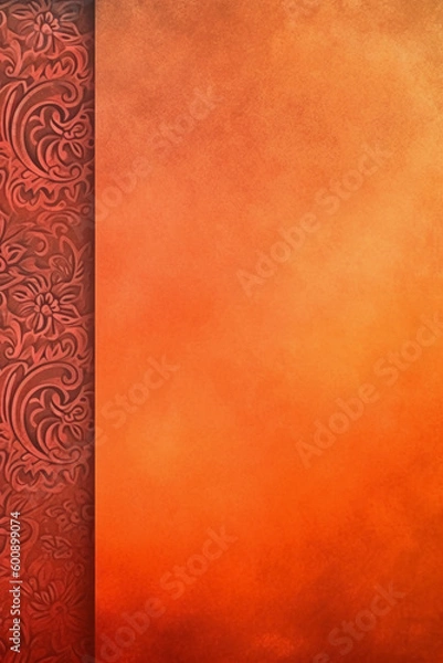 Fototapeta orange Pantone color background paper texture Rangoli pattern painting. AI generative