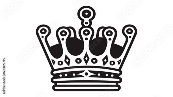 Obraz Crown Icon in trendy flat style isolated on white background. Vector illustration