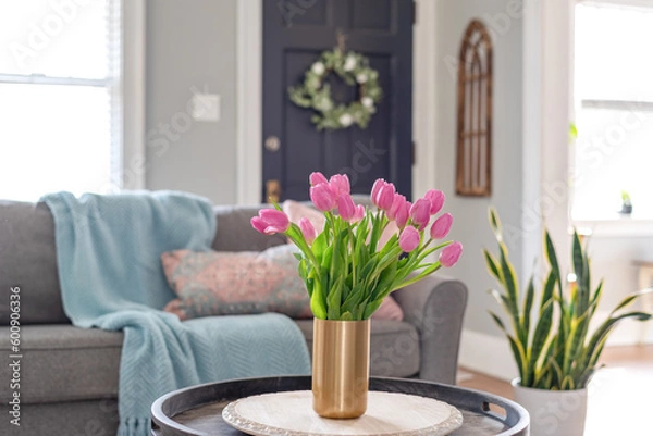 Obraz Cozy home interior decorated for spring