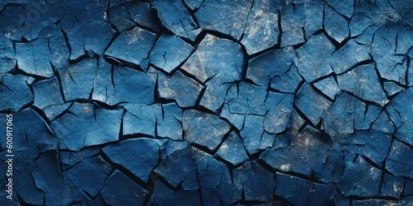 Obraz Blue cracked concrete wall background 