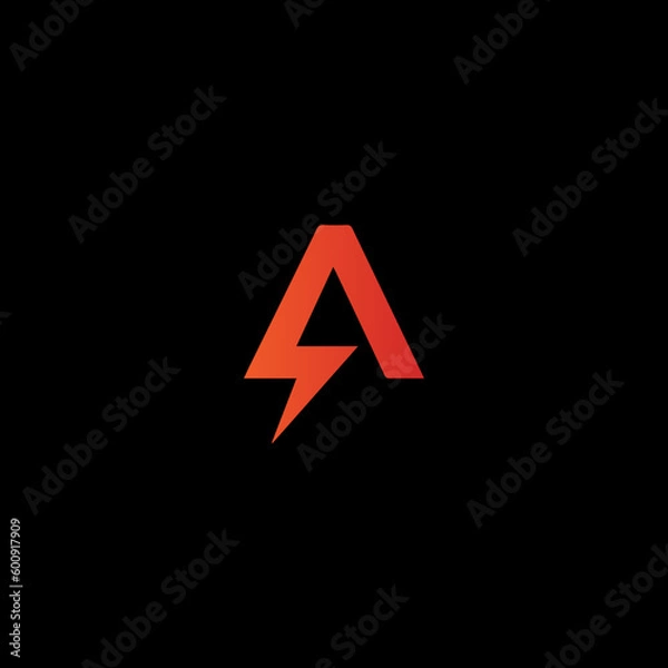 Obraz Letter A flat vector logo design