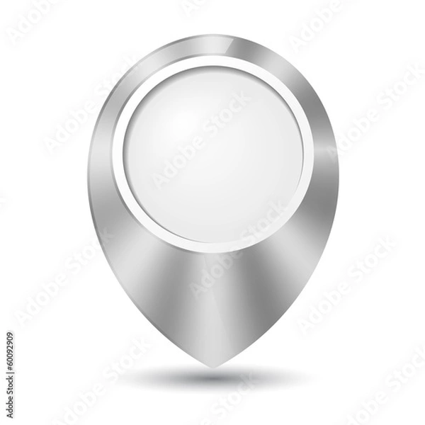 Fototapeta Metal round 3D map pointer