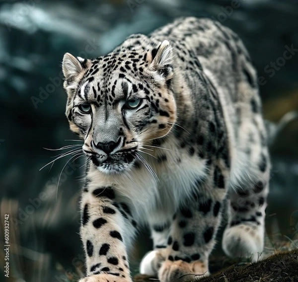 Fototapeta Snow leopard extinct animal wildlife concept Generative AI