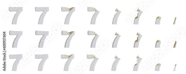 Fototapeta Milk cream with Almonds and Vanilla Ice Cream Bars 7-shaped, 3D rendering
