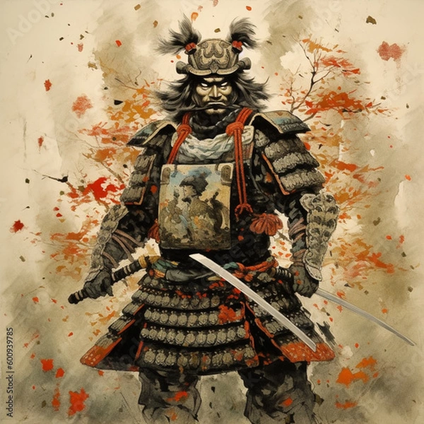 Fototapeta person with a sword - Generated by AI