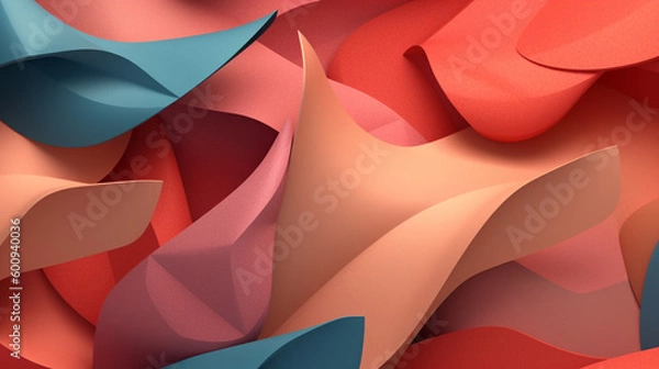 Obraz Generative AI, an abstract background image with a paper cutout effect