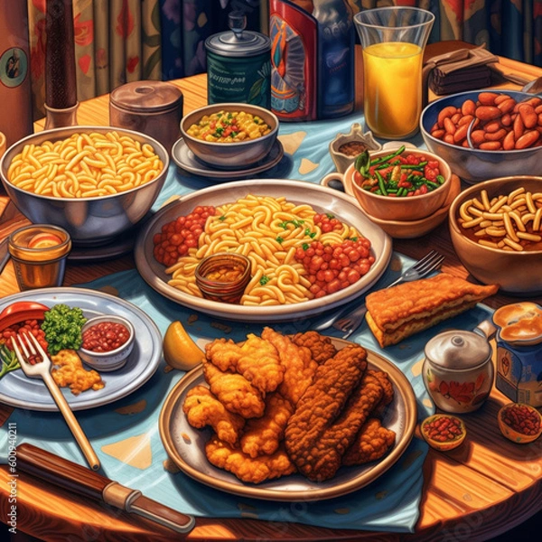 Fototapeta chicken with vegetables - Generated by AI