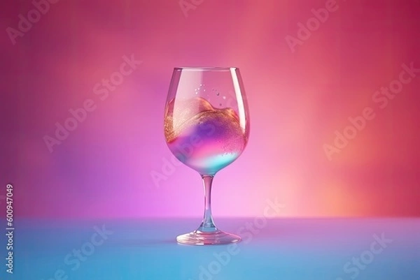 Fototapeta wine glass filled with red wine Generative AI