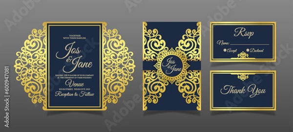 Obraz Laser Cut Wedding Invitation Template
