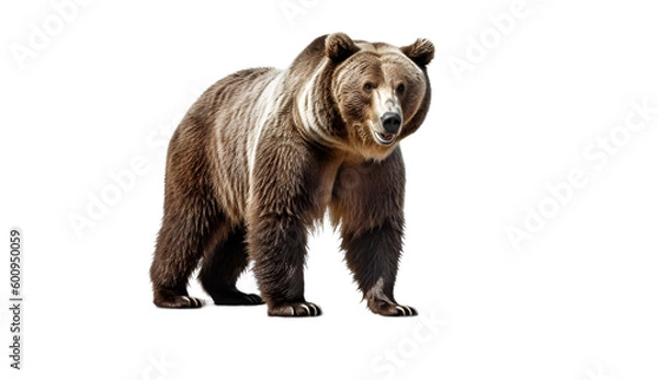 Obraz Bear isolated on transparent background. 3D render.