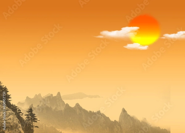 Fototapeta mountain Natural japanese recycled paper texture background.