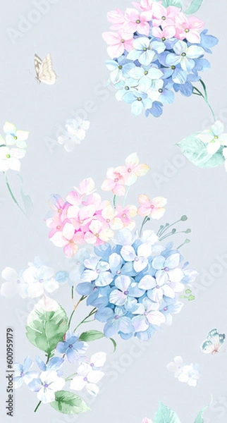 Fototapeta Classic Popular Flower Seamless pattern background.Perfect for wallpaper, fabric design, wrapping paper, surface textures, digital paper.
