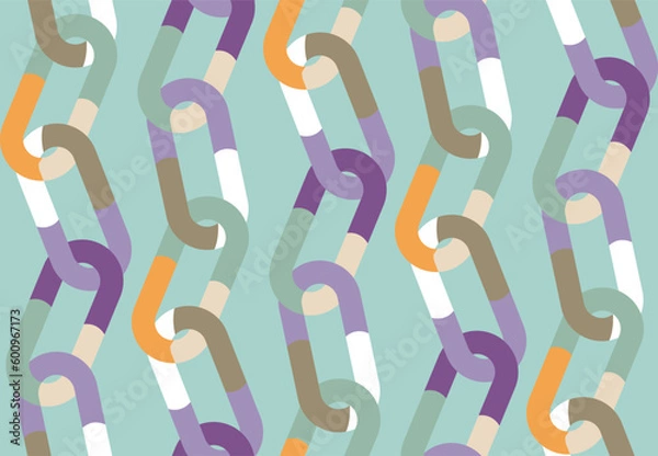 Obraz Abstract Trendy Chains Seamless Vector Pattern Doodle Style Chic Colors Perfect for Allover Fabric Print or Wrapping Paper
