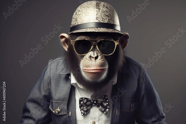 Obraz Bad Monkey with glasses. SWAG