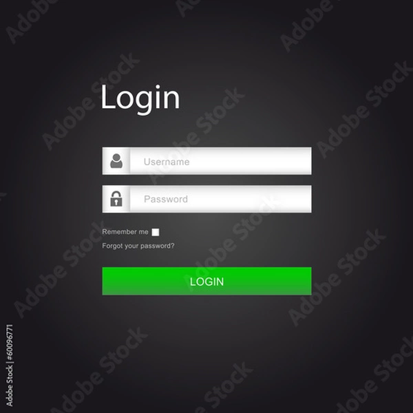 Fototapeta Vector login interface - username and password