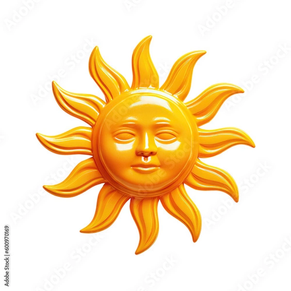 Fototapeta cartoon sun on a transparant background, PNG