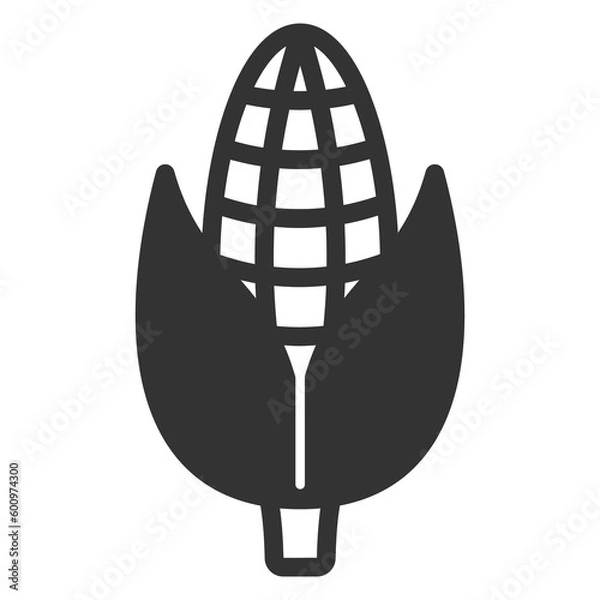 Fototapeta Head of corn  - icon, illustration on white background, glyph style