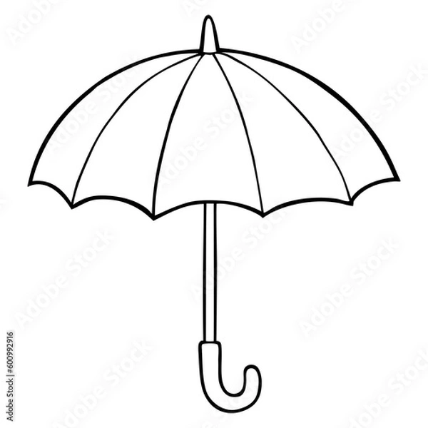 Obraz umbrella outline vector illustration