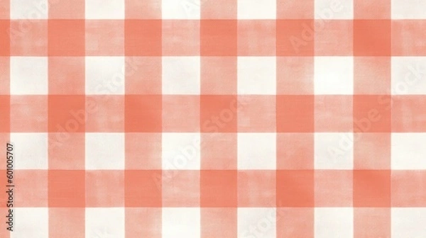 Obraz Retro red and white checkered background. Generative ai composite.