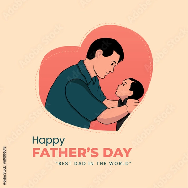 Obraz Happy father's day social media post template design
