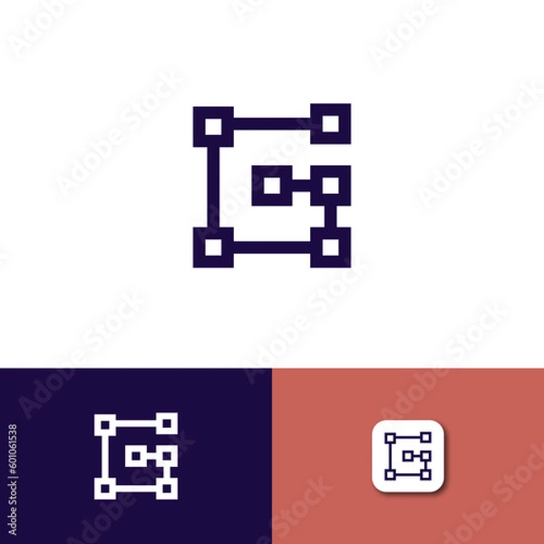 Obraz letter g with technology vector logo design