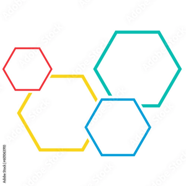 Fototapeta Hexagonal Colorful Line Pattern